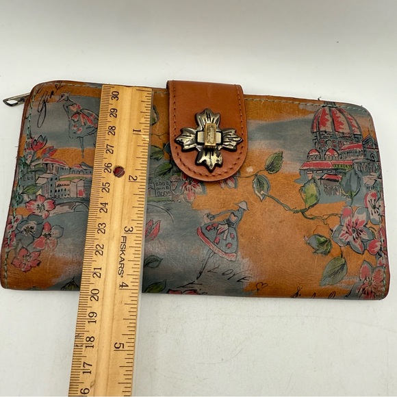Patricia Nash Marigold Harvest Nazari Bi-Fold Leather Wallet Multi-Color Scene - Picture 9 of 9